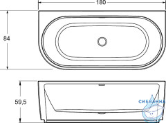 Акриловая ванна Riho Desire Wall Mounted 184x84