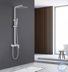 Душевая стойка ABBER Daheim AF8220WL без излива, белая матовая