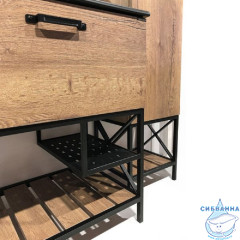 Тумба напольная Comforty Бредфорд 75 дуб темный с раковиной Comforty 75E черная