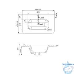 Тумба с умывальником, подвесная, 80 см, белая, Edifice, IDDIS, EDI80W0i95K