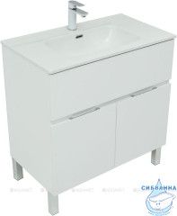 Тумба Aquanet Алвита New 80 с раковиной Flat 80 белый матовый