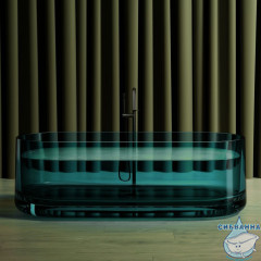 Ванна из полиэфирной смолы ABBER Kristall 170х75 AT9708Aquamarin бирюзовая