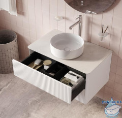 Тумба со столешницей Iddis Aiger 80 см белый матовый