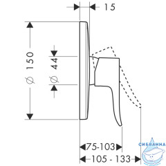 Встраиваемый смеситель для душа Hansgrohe Metris 31685000