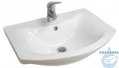 Тумба напольная 1Marka Вита 65 (3 ящика) с раковиной Балтика 65 белый глянец