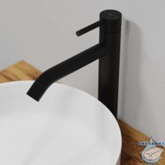 Смеситель для настольного умывальника, черный матовый, Kaya, IDDIS, KAYBL01i01