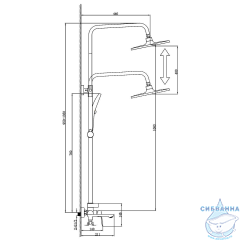 Душевая система Azario Alanti 250 1 режим AZ-K2332GR (графит)