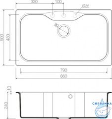 Кухонная мойка Omoikiri Maru 86-DC 4993214 шоколад