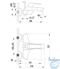 Смеситель для ванны Lemark Unit LM4502C с душевым гарнитуром
