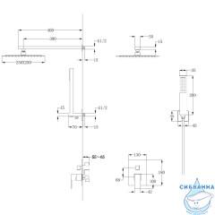 Душевая система Abber Daheim 250 1 режим AF8219B (черный матовый)