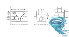 Инсталляция для унитаза Tece TECEspring с кнопкой смыва TECEspring хром глянцевый,  с унитазом Grossman GR-4455SQ (с сиденьем Soft Close (микролифт)