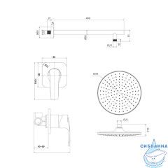 Душевая система с тропическим душем, матовый черный, Optima Home, IDDIS, OPHBL01i66