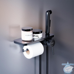 Смеситель с гигиеническим душем Damixa Jupiter 773500301 (черный матовый)