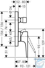 Встраиваемый смеситель для ванны Hansgrohe Metropol 74545000