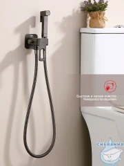 Встраиваемый смеситель с гигиеническим душем Raglo R51.52.09 (графит)