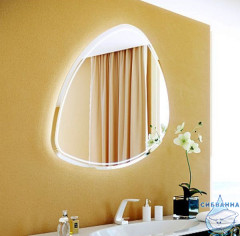 Панель с зеркалом и подсветкой Aqwella Clarberg Stone, белый глянец