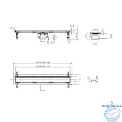 Комплект TECEspring linus для монтажа дренажного канала с основой для плитки “plate” 900 мм S600900