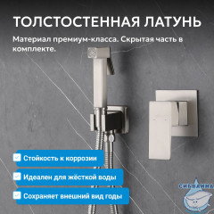 Смеситель ABBER Daheim AF8225SP с гигиеническим душем, сатин