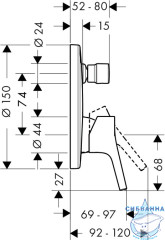 Встраиваемый смеситель для ванны Hansgrohe Talis S 72405000