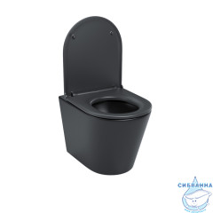Унитаз подвесной безободковый Iddis Calipso CALR3BMi25 с сиденьем Soft Close (микролифт) (черный матовый)