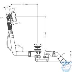 Слив-перелив Hansgrohe для ванн 58113000 полуавтомат
