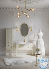 Тумба Aqwella Clarberg Borgia 110 с раковиной Brodway 110 слоновая кость