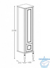 Шкаф-колонна Roca America Evolution L R темный дуб