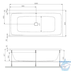 Ванна акриловая AM.PM Func 180х80 W84A-180-080W-A
