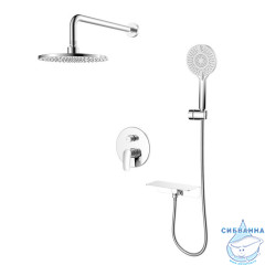 Душевая система скрытого монтажа с тропическим душем и ручным душем, глянцевый хром, Rora, Milardo, RORSB02M67