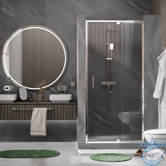 Дверь в нишу Wasserkraft Berkel 90 см профиль хром, стекло прозрачное 48P04