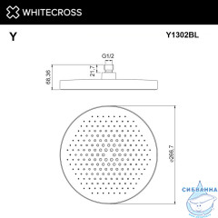 Верхний душ WHITECROSS D=27 см Y1302BL (черный мат)