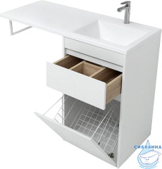 Тумба Aquanet Токио 48 239289 R белый глянец с раковиной Даллас 110