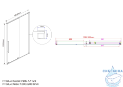 Дверь в нишу Vincea Arno 120 профиль черный, стекло прозрачное VPS-1A120CLB