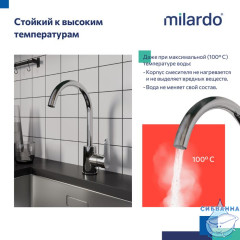 Смеситель для кухни, глянцевый хром, Poli, Milardo, POLSBJ0M05