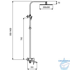 Душевая система Gappo G2407-11 300 1 режим (хром)