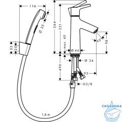 Смеситель с гигиеническим душем Hansgrohe Talis S 72290000