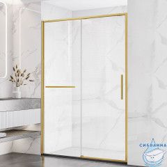 Дверь в нишу Vincea Slim Soft 120 профиль брашированное золото, стекло прозрачное VDS-1SS120CLG