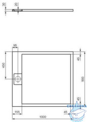 Поддон из литьевого мрамора Ideal Standard Ultraflat 100х90 T5231FS серый