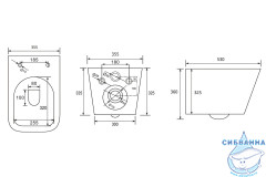 Унитаз подвесной безободковый Abber Rechteck  AC1201T с сиденьем Soft Close (микролифт) (белый)