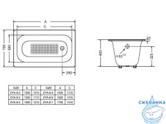 Чугунная ванна Goldman Classic 160x70 с ножками