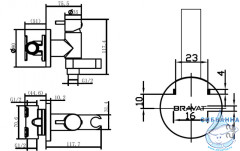 Смеситель с гигиеническим душем Bravat Eler D9137CP-RUS