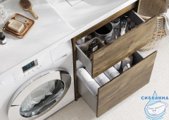 Тумба Акватон Лондри 60 дуб рустикальный с раковиной Лондри 120 R