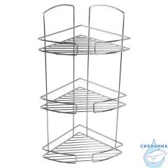 Полка трехъярусная угловая, проволока стальная, 11, Milardo, 111WC30M44