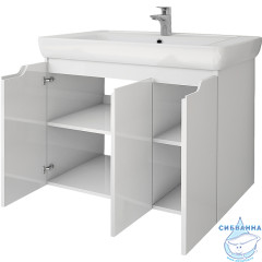 Тумба Dreja Q Plus (D) 75 белый глянец с раковиной Dreja Q 80