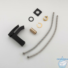 Смеситель для раковины Gappo G1007-6 (без донного клапана) (черный матовый)