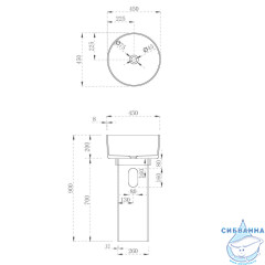 Раковина напольная 45 см ABBER Kristall AT2702Emerald-H