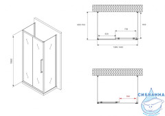 Душевое ограждение ABBER Schwarzer Diamant AG30140BH-S70B-S70B 140x70 профиль черный, стекло прозрачный (без поддона)