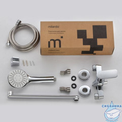 Смеситель для ванны с длинными изливом, глянцевый хром, Demi, Milardo, DEMSB00M10