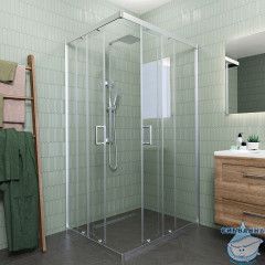 Душевое ограждение Veconi Rovigo 90x80 профиль хром, стекло прозрачное RV10-9080-01-C5 (без поддона)