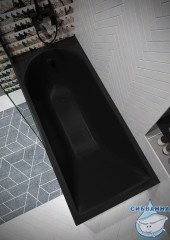 Акриловая ванна Toni Arti Kaitarain PL 170x75 с каркасом (черный матовый)